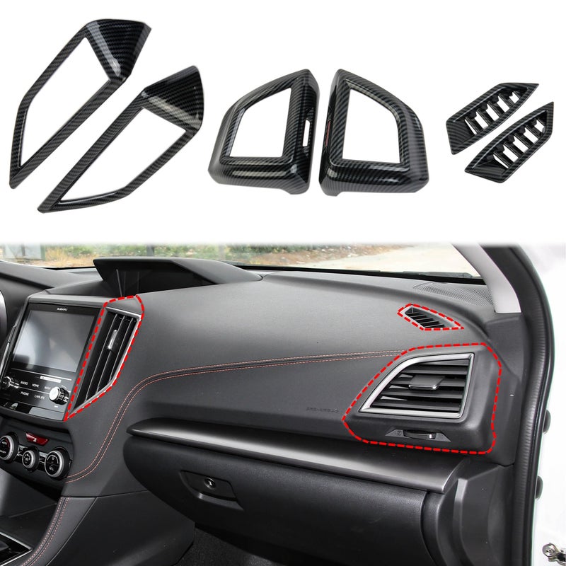 Fewshaw Carbon Fiber Style Center Console Air Vent Cover Trim Kit Accessories for 20182023 Subaru Crosstrek20192024 Forester20172023 Impreza