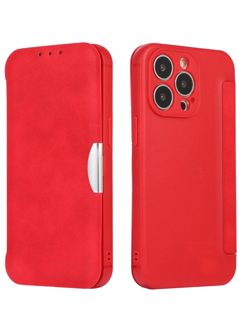 Loquat Suitable For iPhone Clamshell Solid Color Mobile Phone Leather Case - Image 2