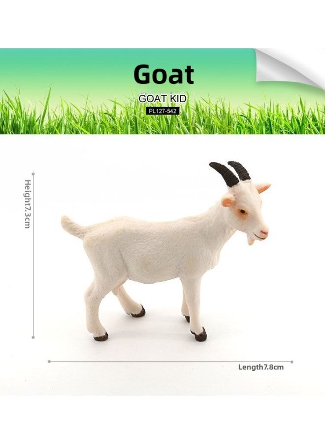Realistic Animal Models Farm Zoo Sheep Alpaca Wild Solid Animal Models Children's Toys-Color:127-542 Goat  - Image 1