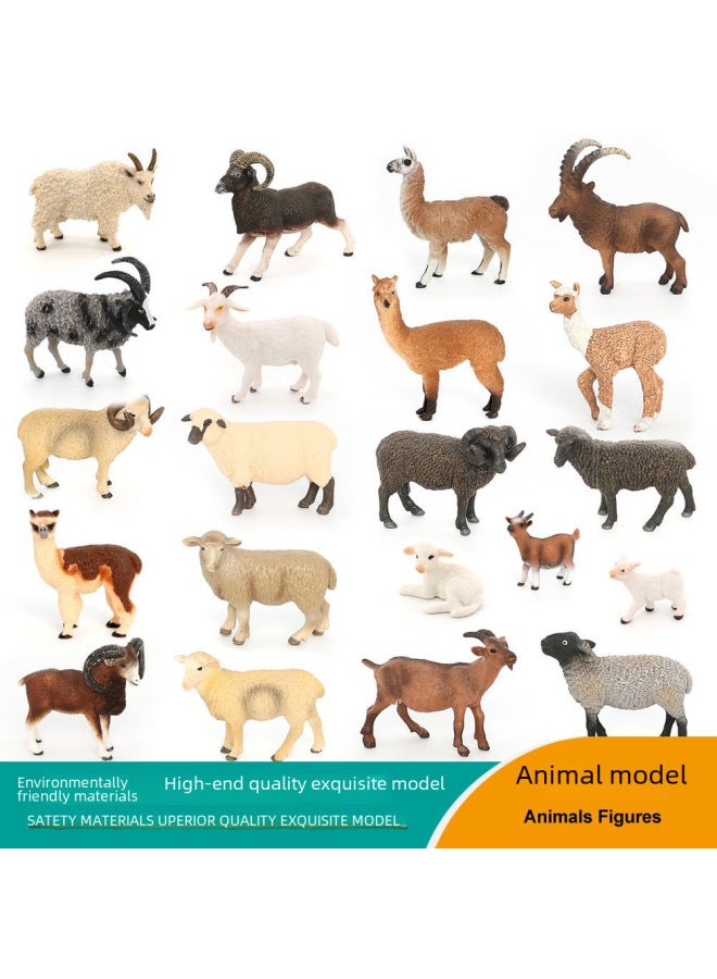 Realistic Animal Models Farm Zoo Sheep Alpaca Wild Solid Animal Models Children's Toys-Color:127-542 Goat  - Image 2