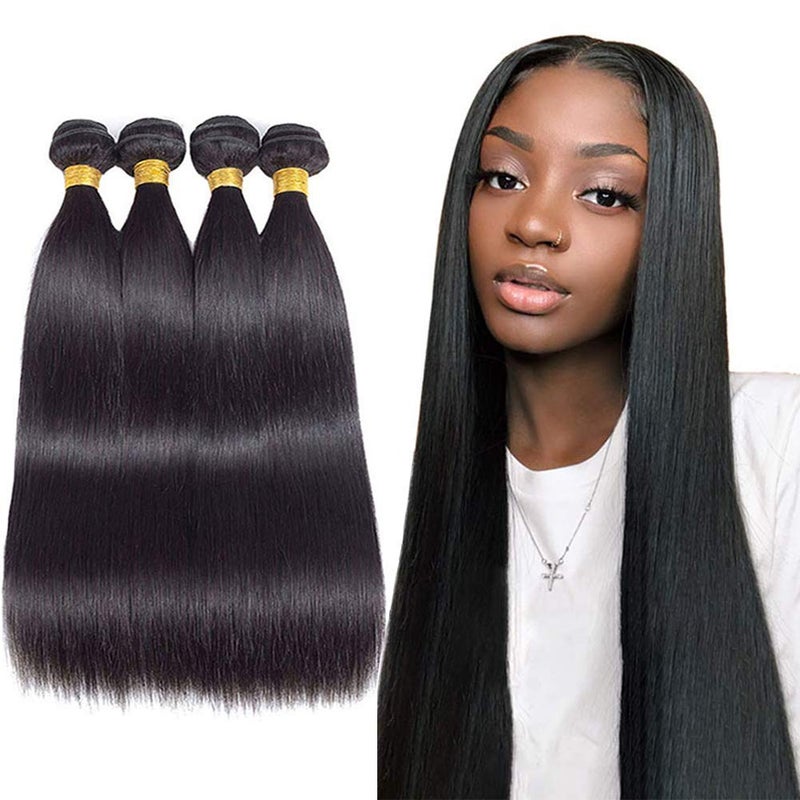 12A Grade Brazilian Virgin Straight Hair 4 Bundles 14 16 18 20 400g Virgin Brazilian Remy Straight Human Hair Bundles 100 Unprocessed Straight Virgin Remy Human Hair Bundles Natural Color