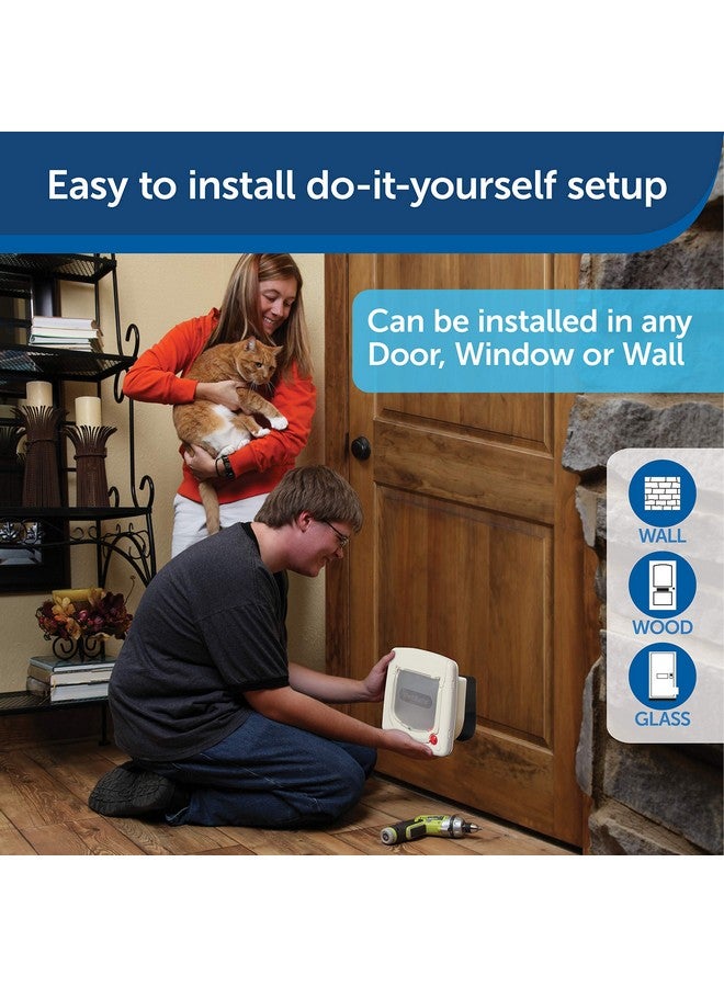 PetSafe, Deluxe Magnetic Cat Flap, Selective Entry, 4 Way Locking, White - Image 4