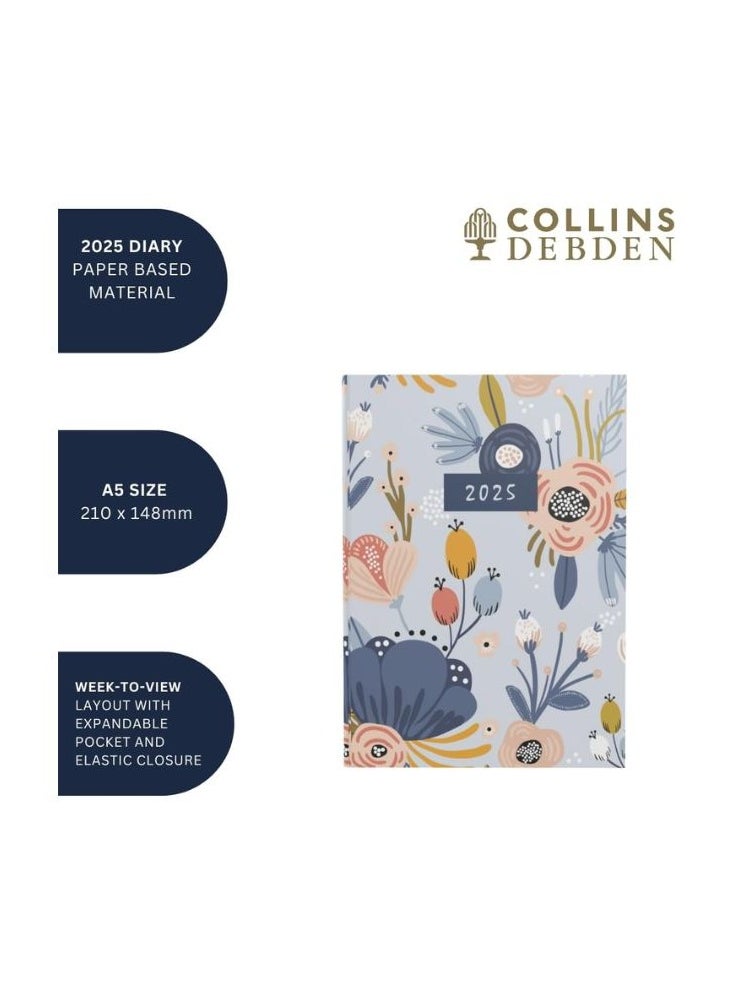 Collins Collins Enchanted 2025 Planner - A5 Week to View Diary - Light Blue - (EN53.57-25) - Hardback Weekly Diary with Floral Design  - Image 5