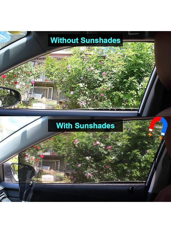 Car Window Shades Magnetic 2Pcs Universal Car Window Screens Mesh Side Window Sun Shade Automotive Window Sunshades For Driver Passenger (Semi Transparent Front Seat 2Pcs ) - Image 5