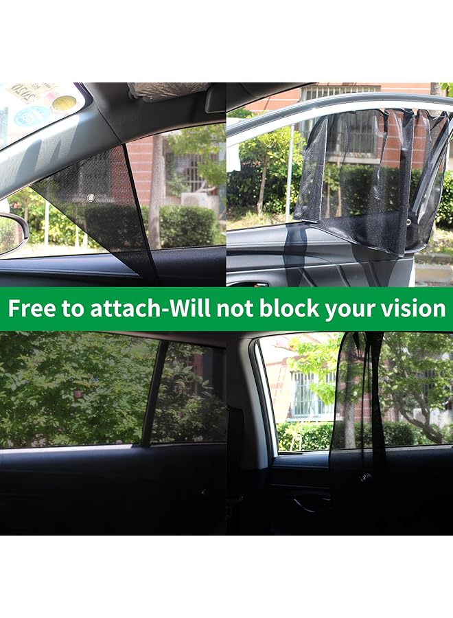 Car Window Shades Magnetic 2Pcs Universal Car Window Screens Mesh Side Window Sun Shade Automotive Window Sunshades For Driver Passenger (Semi Transparent Front Seat 2Pcs ) - Image 3