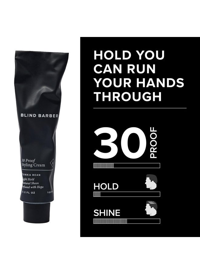 Blind Barber - 30 Proof Styling Cream Workable Hair Beard & Mustache Cream For Men Control Beard & Mustache Frizz Water Based Style Cream With Light Hold & Natural Shine (3.2Oz / 100Ml) - Image 1