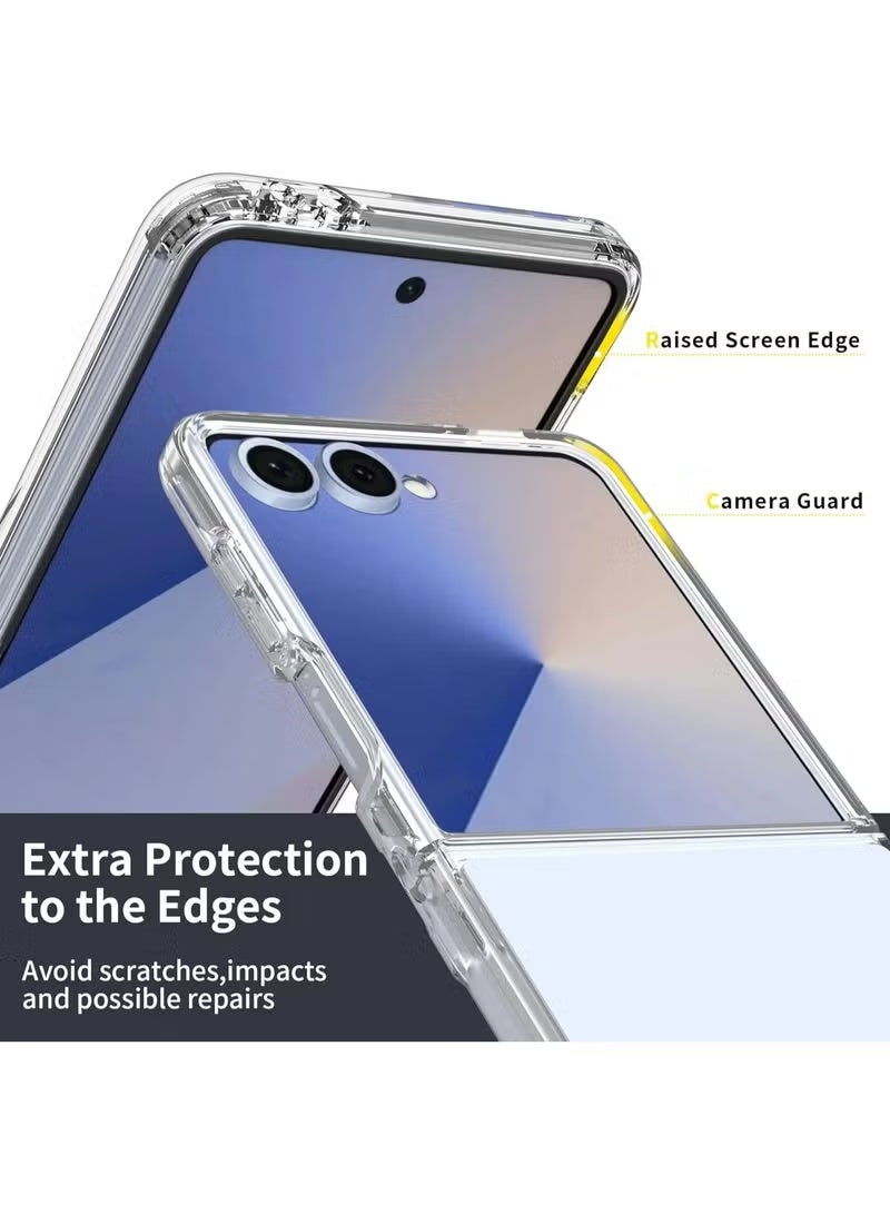 BlueFire Ultra Clear Shockproof Hard PC Case for Samsung Galaxy Z Flip 7 5G (2025) | Crystal Transparent Anti-Yellowing Cover | Slim Thin Protective Case | Wireless Charging Compatible | Anti-Scratch & Drop Protection - Image 3