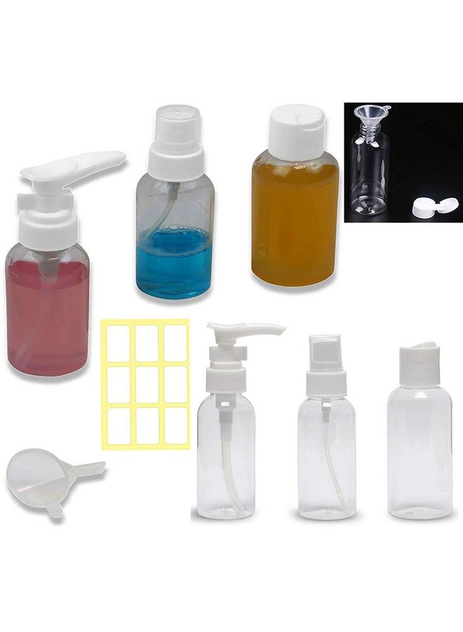DIY Crafts Design # No 1, Pack of 32 Pcs, 32Pcs Travel Bottles Set Clear Plastic Travel Bottles Toiletries Liquid Containers Refillable Travel Conta(Design # No 1, Pack of 32 Pcs) - Image 1