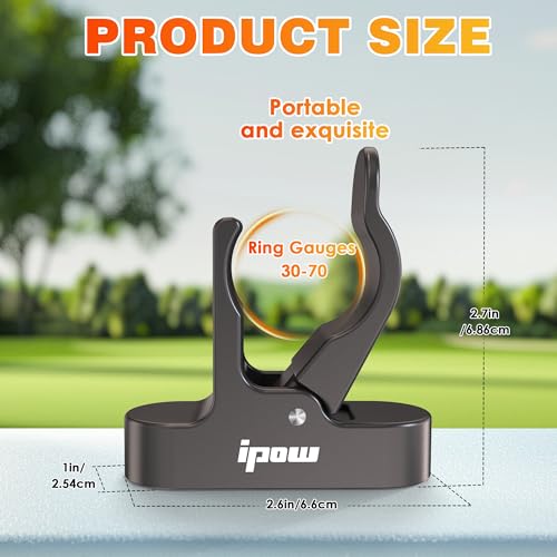 IPOW Magnetic Golf Holder Clip for Golf Cart, Universal Clip Mount with Stick-On Metal Pads Fit 70 Rings, Glossy Aluminum Alloy Stand Clip, Golf Carts, Boat, Fishing Rods, Golf Clubs Accessories - Image 2