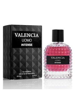 Valencia UOMO Intense for Men Eau De Parfum  Amber Fougere Fragrance Top Notes of Vanilla Bourbon Mid Tone of Lavandin Create Spicy  Woody Aroma  Base Scent of Smoked Vetiver Elegant 100ml Bottle