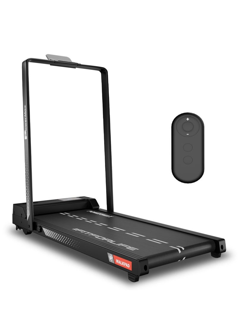Powermax Fitness Walkpad (3Hp Peak) Compact Motorized Treadmill For Home-Office Use With Remote Control, Max User 110Kg, Top Speed 10Km/H, 1000X400Mm Running Deck, Led Display, Ipad & Mobile Holder - Image 1