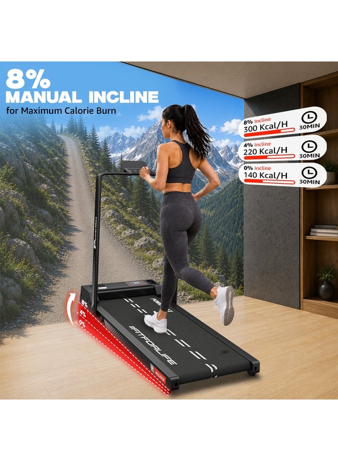 Powermax Fitness Walkpad (3Hp Peak) Compact Motorized Treadmill For Home-Office Use With Remote Control, Max User 110Kg, Top Speed 10Km/H, 1000X400Mm Running Deck, Led Display, Ipad & Mobile Holder - Image 4