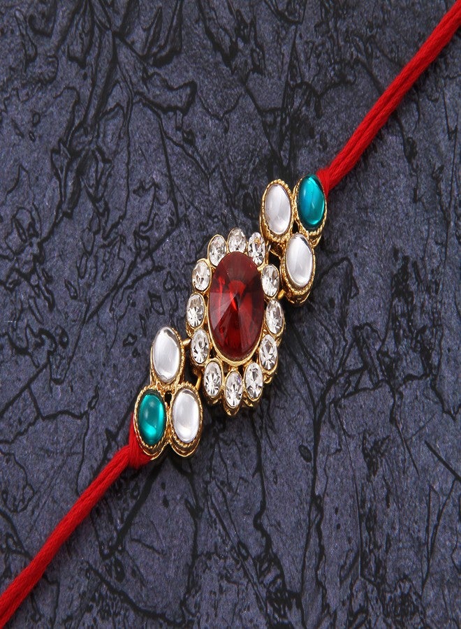 BANDHAN Silver Designer and Fancy Rakhi, Diamond, Pearl and non Precious Metal Made Rakhi | Rakhi for Brother - Image 4