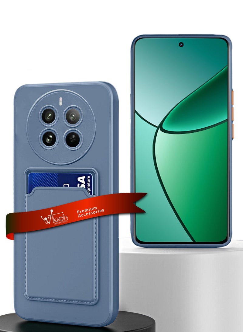 Wtech Silicone TPU With Card Holder Case Cover For Realme 12+ / 12 Plus 5G 2024 Grey - Image 1