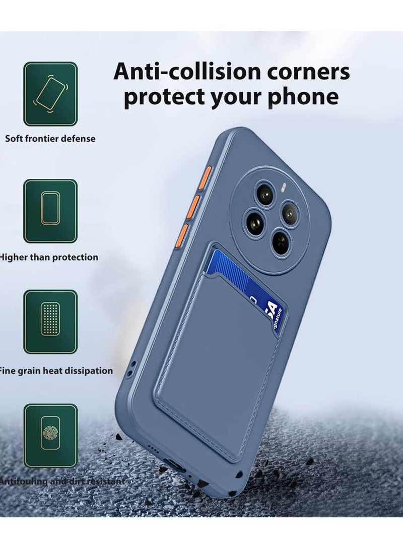 Wtech Silicone TPU With Card Holder Case Cover For Realme 12+ / 12 Plus 5G 2024 Grey - Image 2