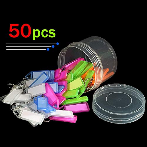 GoodWill Tech Plastic Multicolor Assorted Keychain with Two Side Id Label and Split Ring for Office, Home Key, Hotel, Drawers Keyring (Pack of 2, 100 Pcs) - Image 2