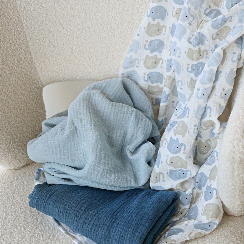 3 Pack Baby Swaddle Blankets Receiving Blanket For Newborn Boys And Girls Baby Essentials Unisex Baby Blue Elephant 40 X 38 Inches - Image 5