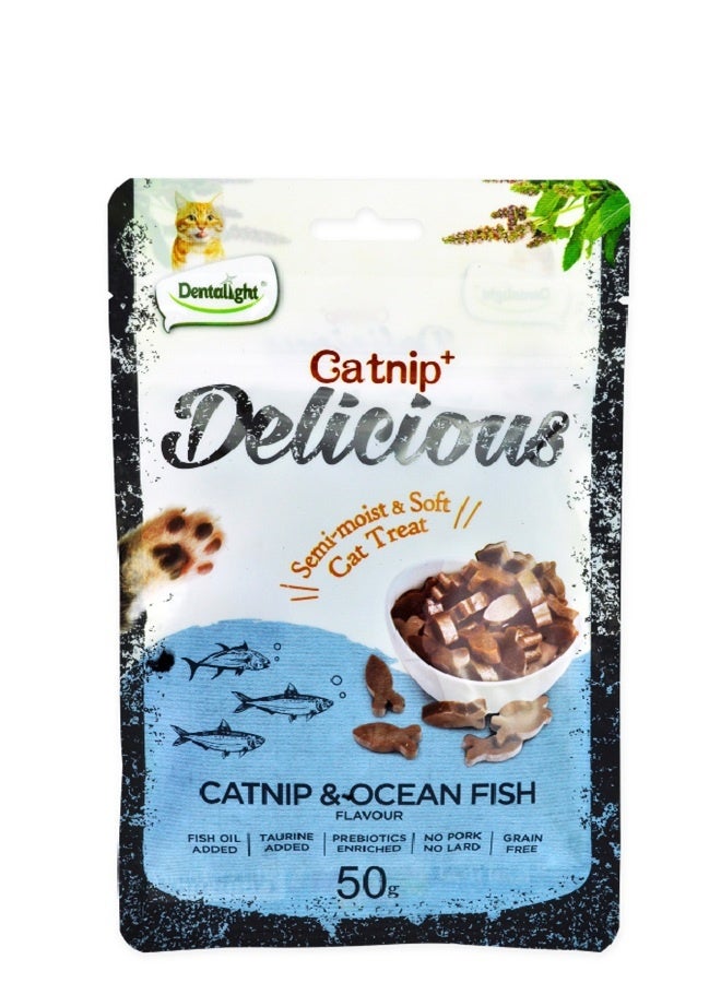 Catnip Semi Moist Soft Cat Treat With Catnip And Oceanfish Flavour - 50G