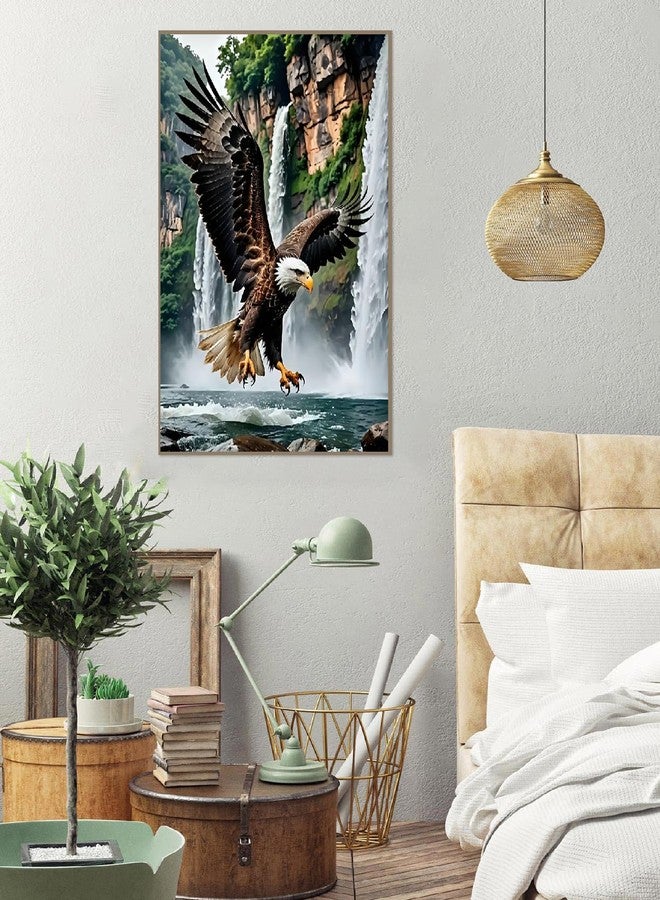 askkqtx Eagle Paint by Numbers Kit for Adults, DIY Waterfall Paint by Numbers for Beginner, Watercolor Oil Painting by Number on Canvas for Home Decor and Gifts 16x20 Inch - Image 5