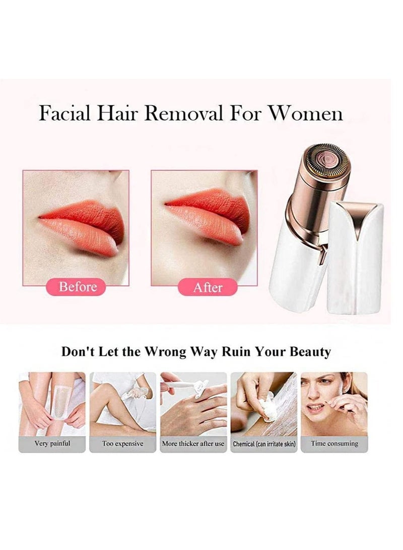 إزالة شعر الوجه الكهربائية، ماكينة حلاقة شعر الوجه المحمولة للنساء، أفضل مزيل شعر خالي من الألم للنساء في منطقة البيكيني، شعر الخوخ، الشفة العليا، الذراع (أبيض) - Image 3