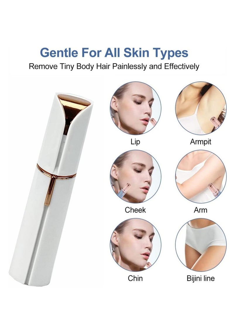 إزالة شعر الوجه الكهربائية، ماكينة حلاقة شعر الوجه المحمولة للنساء، أفضل مزيل شعر خالي من الألم للنساء في منطقة البيكيني، شعر الخوخ، الشفة العليا، الذراع (أبيض) - Image 4