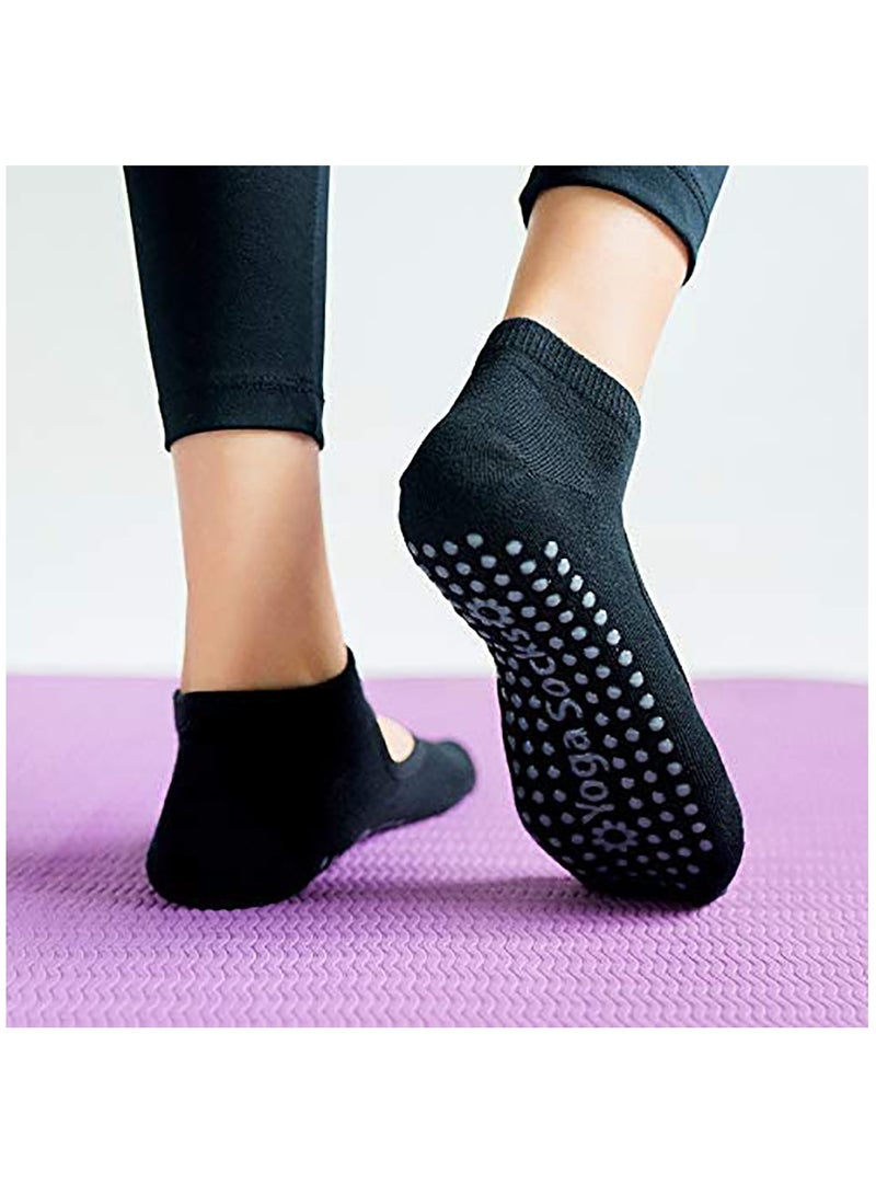 SYOSI Ladies Anti-Slip Yoga Socks, Pilates Socks, Anti-Slip Grip Socks for Sports Dance Backless Professional Anti-Slip Pilates Fitness(6 Pairs)  - Image 4