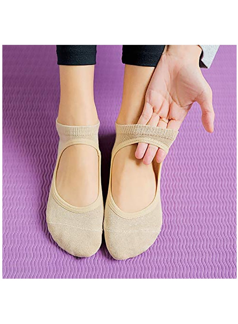 SYOSI Ladies Anti-Slip Yoga Socks, Pilates Socks, Anti-Slip Grip Socks for Sports Dance Backless Professional Anti-Slip Pilates Fitness(6 Pairs)  - Image 5