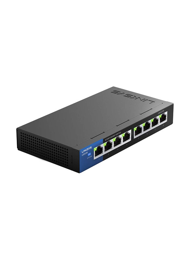 LINKSYS 8 Gigabit Ports Unmanaged Network Switch Black/Blue - Image 3