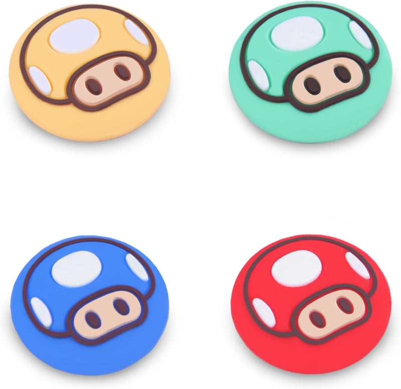 TIKOdirect Cute Thumb Grip Caps Compatible with Switch Joy-con/OLED/Switch Lite, Kawaii Joystick Cap Grip 4PCS Soft Silicone Protective Button Cover, Red - Image 1