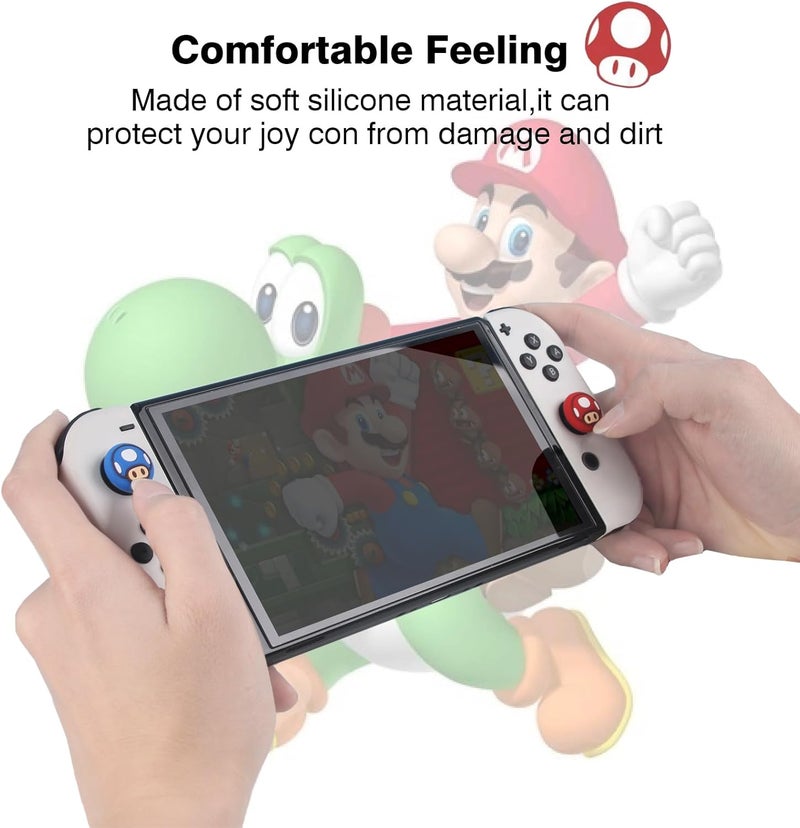 TIKOdirect Cute Thumb Grip Caps Compatible with Switch Joy-con/OLED/Switch Lite, Kawaii Joystick Cap Grip 4PCS Soft Silicone Protective Button Cover, Red - Image 4