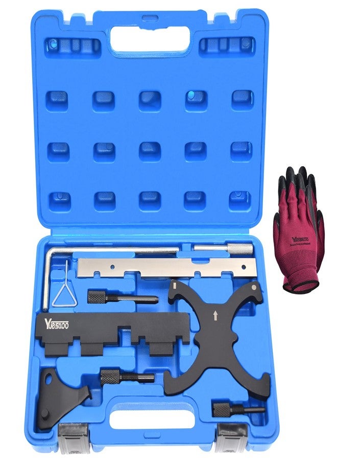 Yuesstloo Engine Camshaft Belt Timing Locking Tool Kit Compatible with Focus Fiesta Mazada Ford 1.5 1.6 VCT Ecoboost Engine, with Carrying Case & Gloves - Image 1