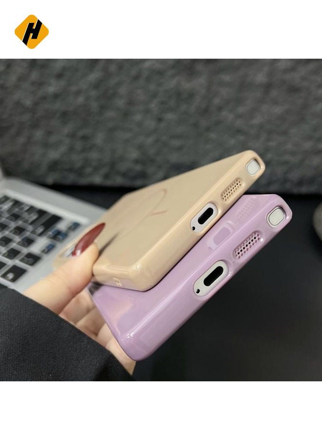 Protective Case Cover For Samsung Galaxy S25 5G Glossy TPU Shockproof MagSafe Phone Case (Purple)