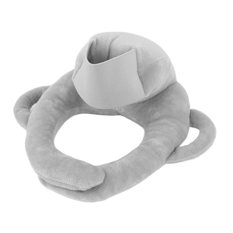 Self Feeding Baby Bottle Holder: Grey Soft Velvet, Adjustable Button, Dual Side Handles - Easy Bottle Insertion Baby Feeding Pillow for 0-3 Year Old Babies Home Travel Use - Image 2