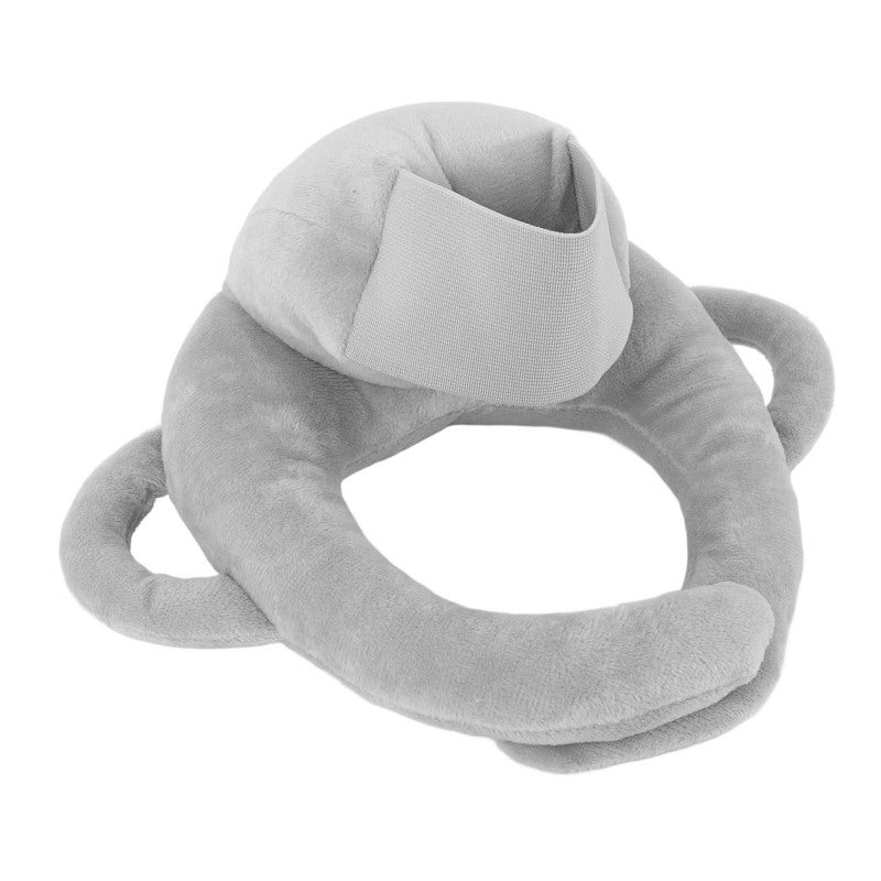 Self Feeding Baby Bottle Holder: Grey Soft Velvet, Adjustable Button, Dual Side Handles - Easy Bottle Insertion Baby Feeding Pillow for 0-3 Year Old Babies Home Travel Use - Image 5