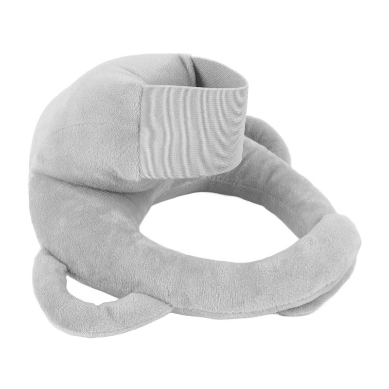 Self Feeding Baby Bottle Holder: Grey Soft Velvet, Adjustable Button, Dual Side Handles - Easy Bottle Insertion Baby Feeding Pillow for 0-3 Year Old Babies Home Travel Use - Image 3