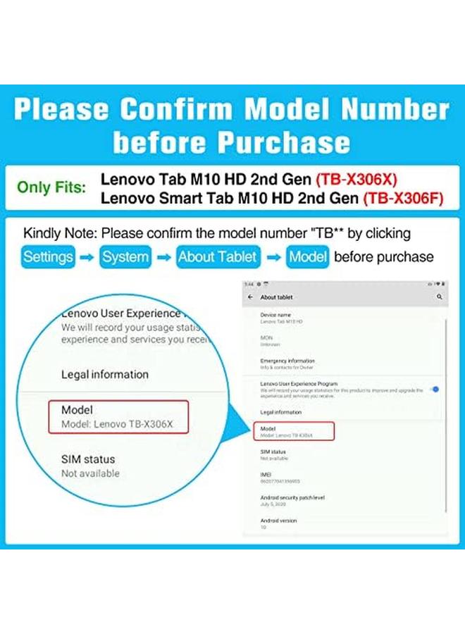 Procases 2 Pack Screen Protector For Lenovo Tab M10 Hd 2Nd Gen Tb X306X Smart Tab M10 Hd 2Nd Gen Tb X306F 10.1 Inch 2020 Release Tempered Glass Screen Film Guard Screen Protector –Clear - Image 2