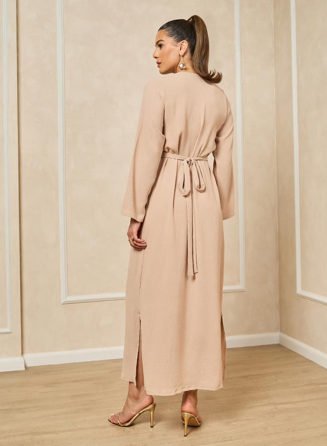 Styli Embroidered A-Line Belted Jalabyia - Image 5