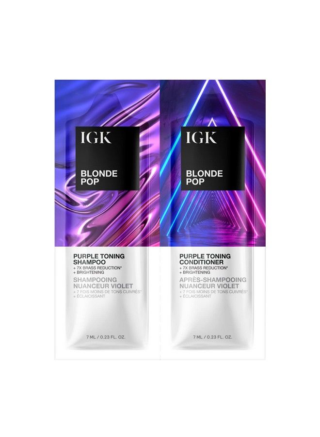 iGK Blonde Pop Shampoo & Conditioner Tandem Packette | Brighten + Neutralize Brass | Vegan + Cruelty Free | 0.46 Oz - Image 2