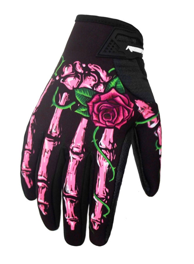 NIBEMINENT Pair Of Rose Printed Winter Ridding Gloves L  - Image 2