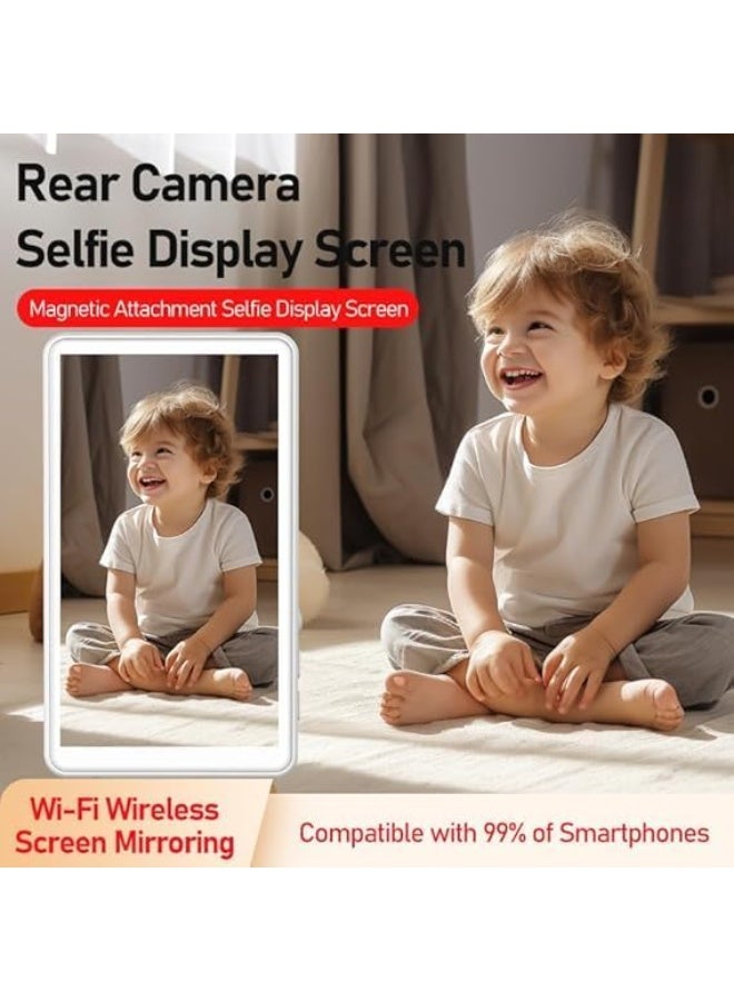 Magnetic Wireless Phone Selfie Monitor  4in Bluetooth Vlog Screen with Real-Time Rear Camera Sync Remote Control & MagSafe Mount  iPhone & Android - Image 2