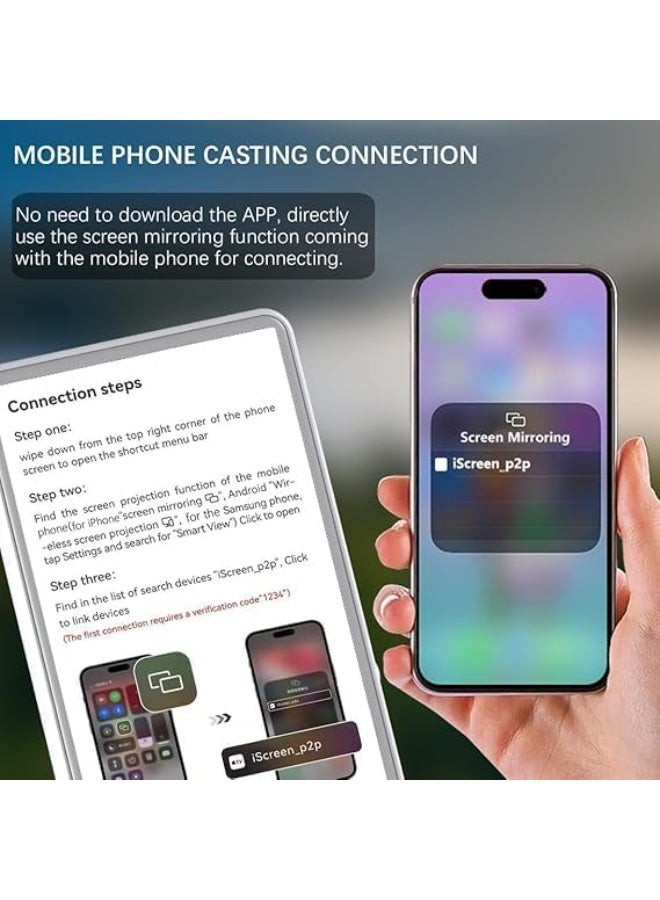 Magnetic Wireless Phone Selfie Monitor  4in Bluetooth Vlog Screen with Real-Time Rear Camera Sync Remote Control & MagSafe Mount  iPhone & Android - Image 3