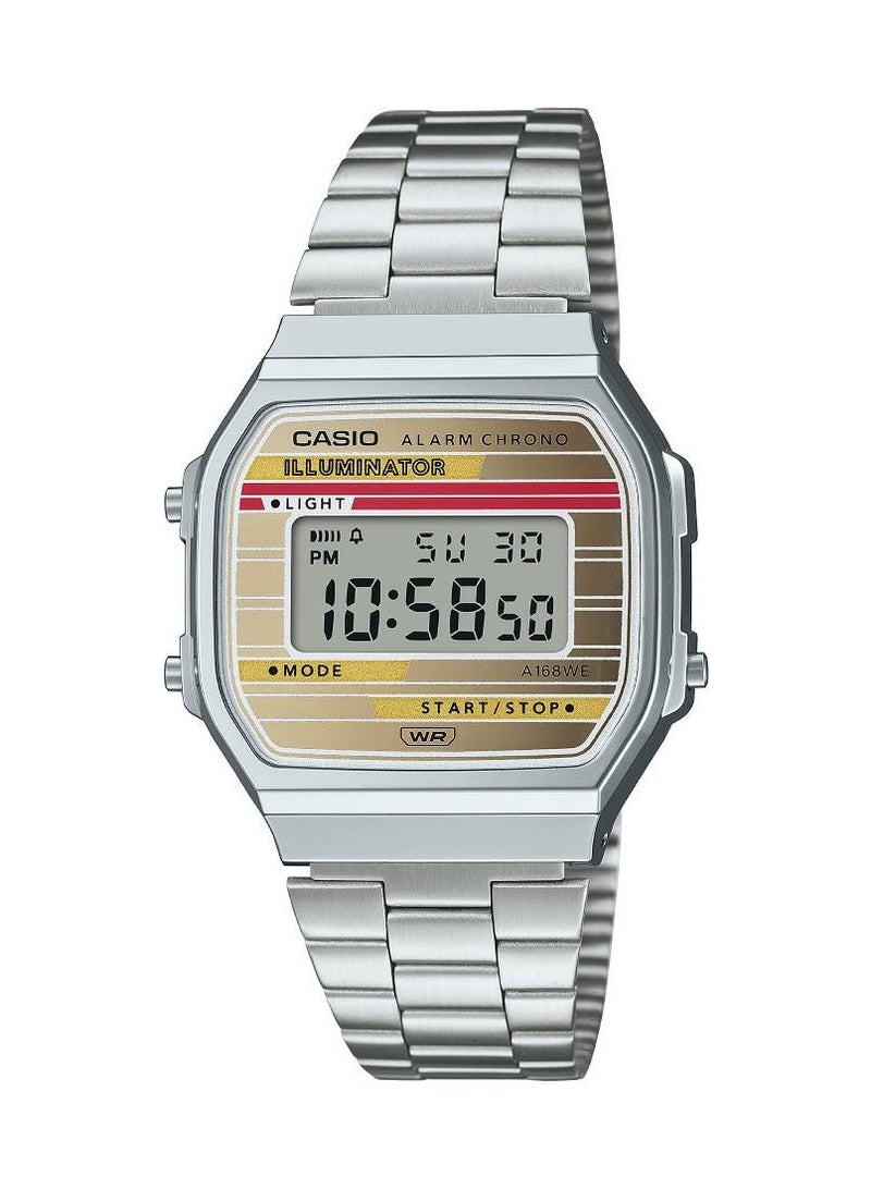 CASIO ساعة رقمية كلاسيكية من الفولاذ المقاوم للصدأ A168WEHA-9A - Image 1