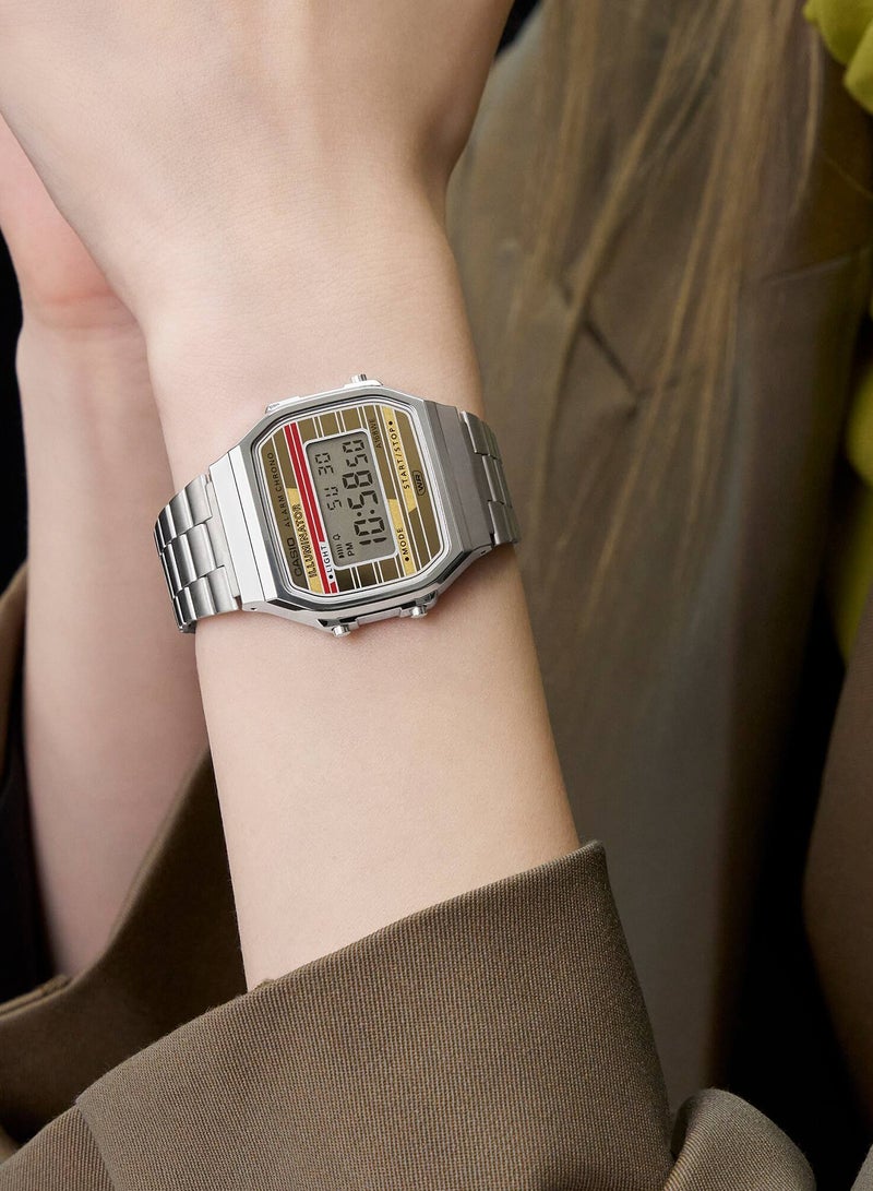 CASIO ساعة رقمية كلاسيكية من الفولاذ المقاوم للصدأ A168WEHA-9A - Image 2