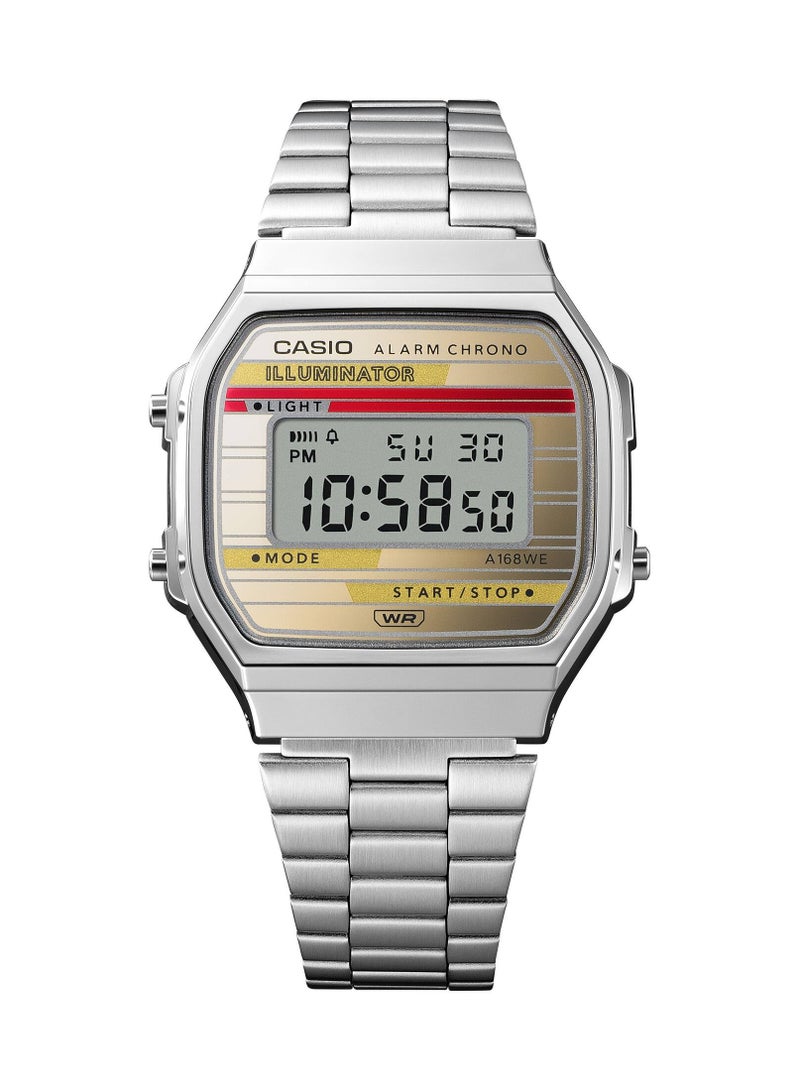 CASIO ساعة رقمية كلاسيكية من الفولاذ المقاوم للصدأ A168WEHA-9A - Image 3