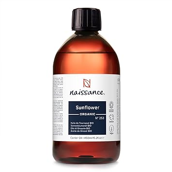 Naissance Organic Sunflower Oil 450ml Certified Organic and Vegan Hydrating and Moisturising Oil for Skin - Image 1