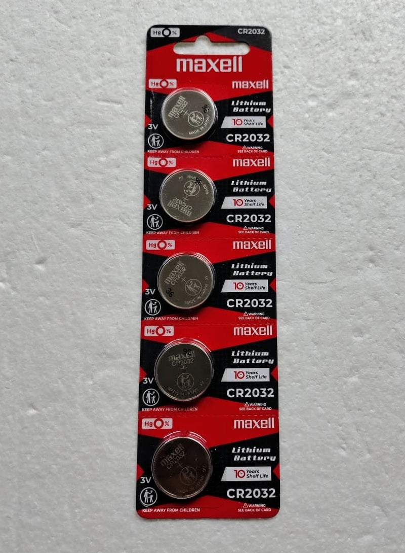 Maxell Set 5 pieces Maxell CR2032 Lithium Battery 3v - Image 1