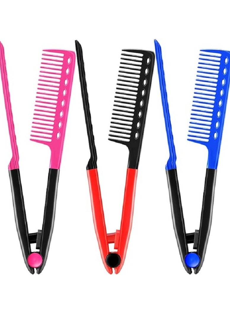 مشط تصفيف الشعر على شكل حرف V لصالونات التجميل لتصفيف الشعر وفرده المعقد للاستخدام المنزلي وفي صالونات التجميل متعدد الألوان - Image 1