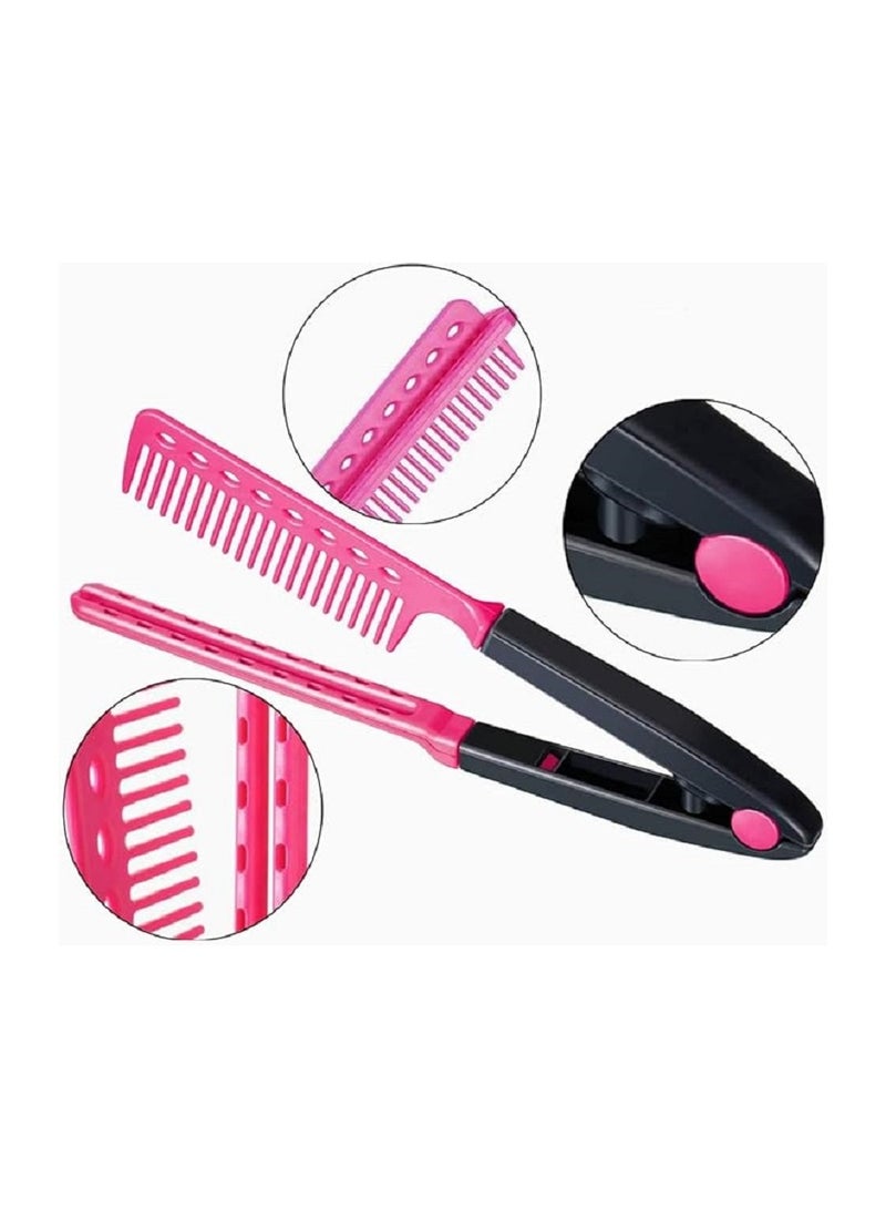 مشط تصفيف الشعر على شكل حرف V لصالونات التجميل لتصفيف الشعر وفرده المعقد للاستخدام المنزلي وفي صالونات التجميل متعدد الألوان - Image 2