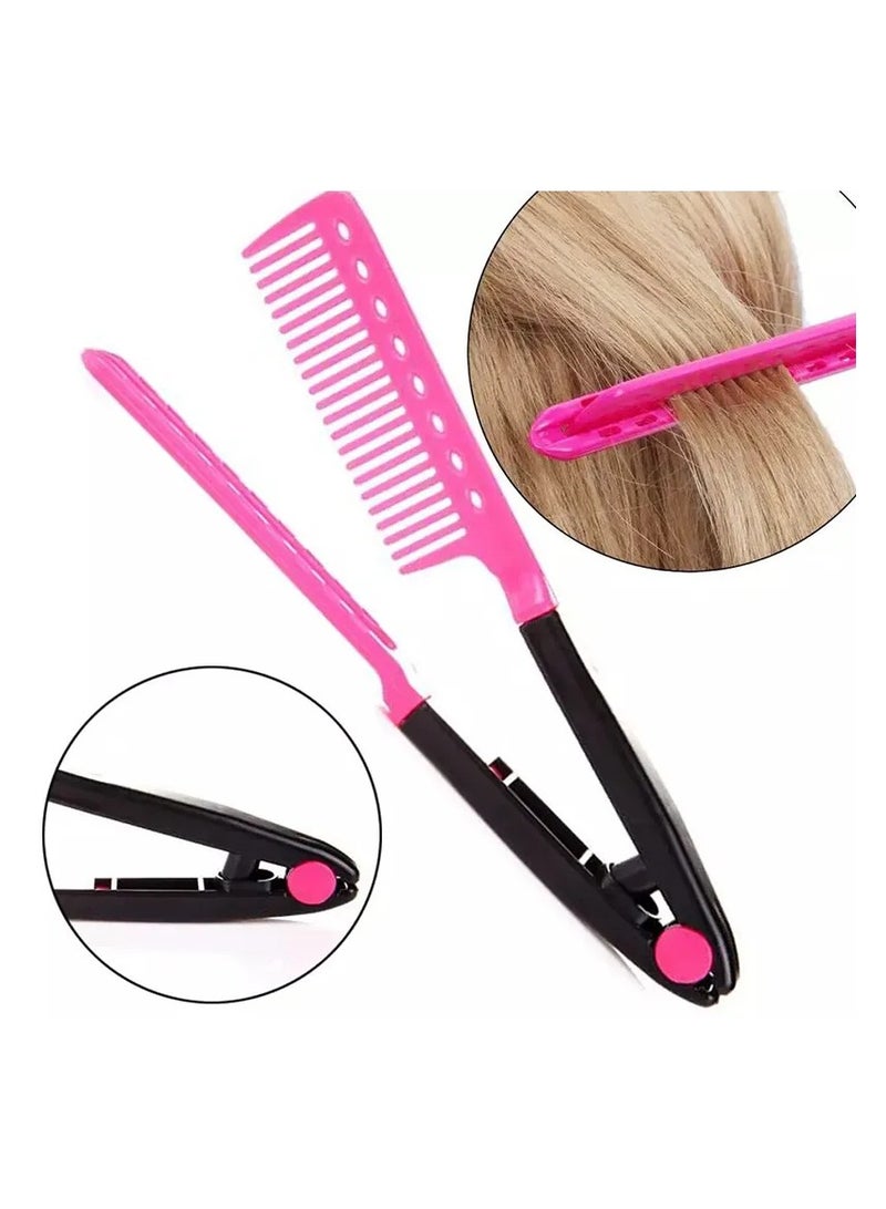 مشط تصفيف الشعر على شكل حرف V لصالونات التجميل لتصفيف الشعر وفرده المعقد للاستخدام المنزلي وفي صالونات التجميل متعدد الألوان - Image 5