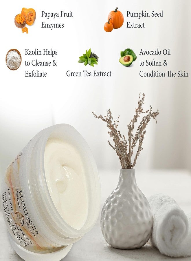 Florencia Papaya & Pumpkin Brightening Mask - Soft and Creamy, Gentle Exfoliating Facial Mask for Smoother, Brighter, Revitalized Complexion - Exfoliate, Renew and Glow, 2 oz - Image 4
